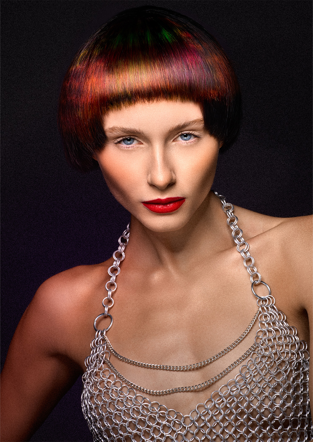 Multicoloured Bowl Cut with Micro Fringe – Dani Blakeley – Studio 54 Collection